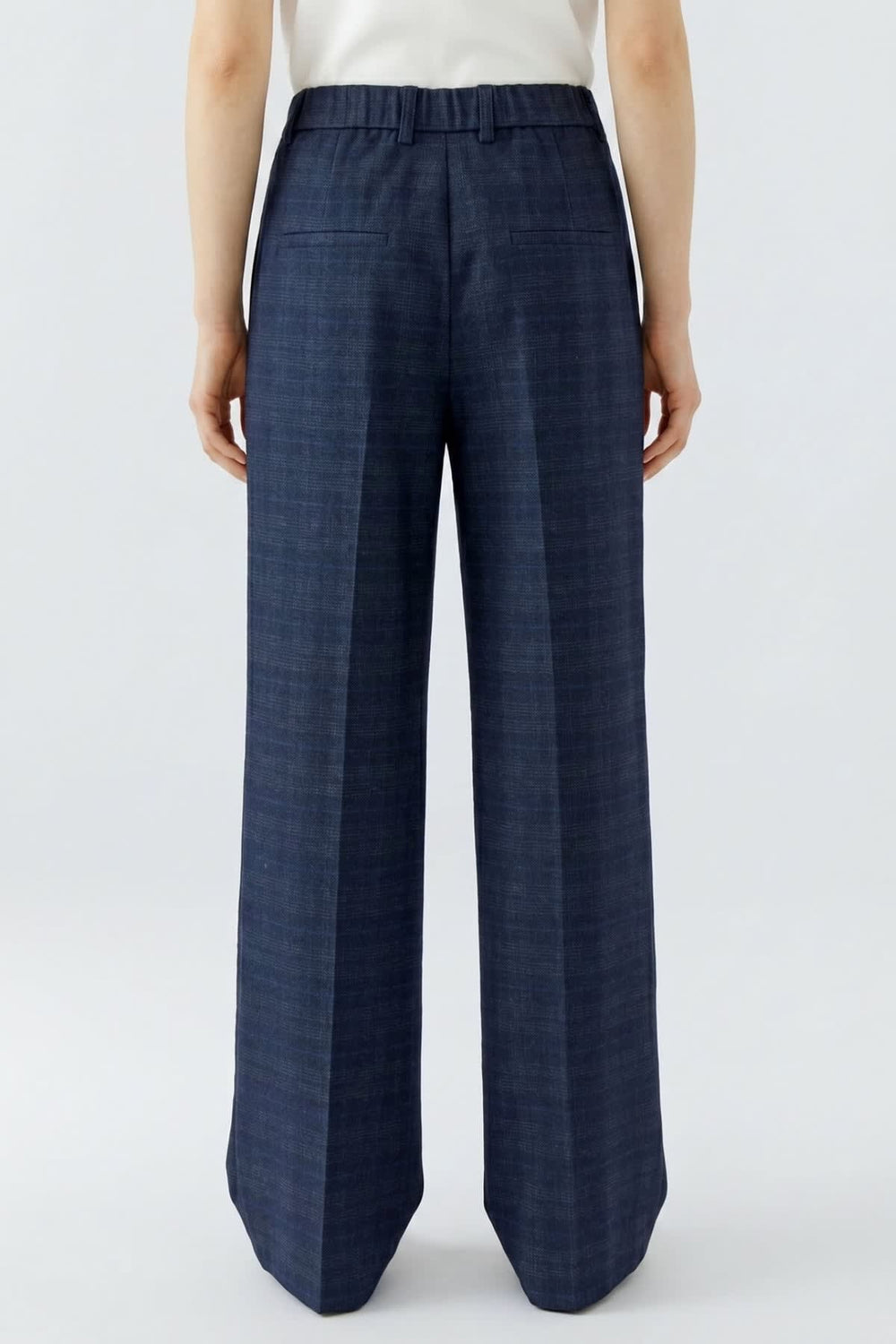 Women's straight-leg plaid jersey pants Oui