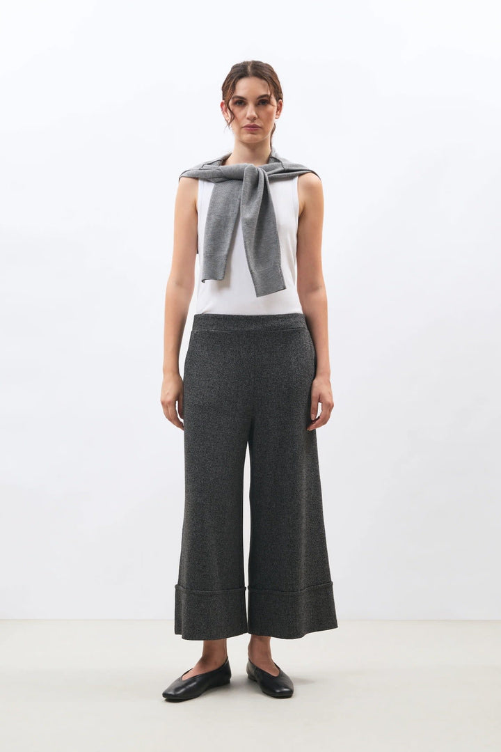 Sophio 7/8 herringbone wide-leg pants, front view, for women Humility