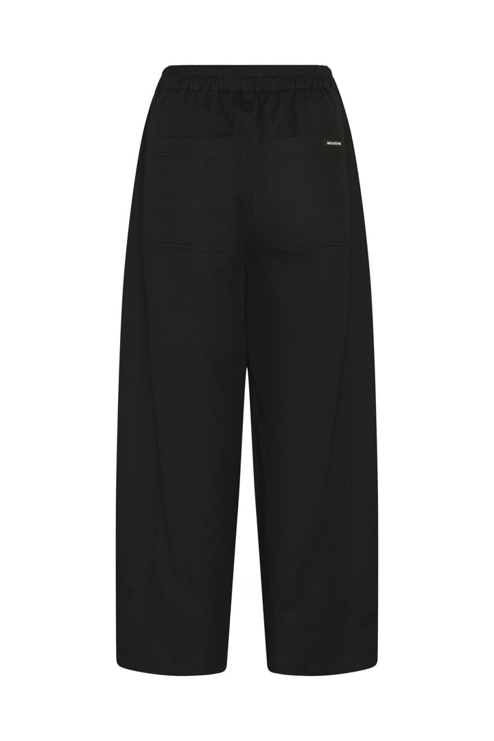 Vue de face pantalon habillé Inwear pour femme noir avec ceinture élastique - Valérie Simon