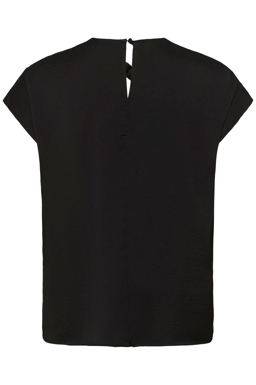 Blouse Danni fluide à col nœud, vue de dos, noir, manches courtes, coupe décontractée, élégante et confortable pour le quotidien.