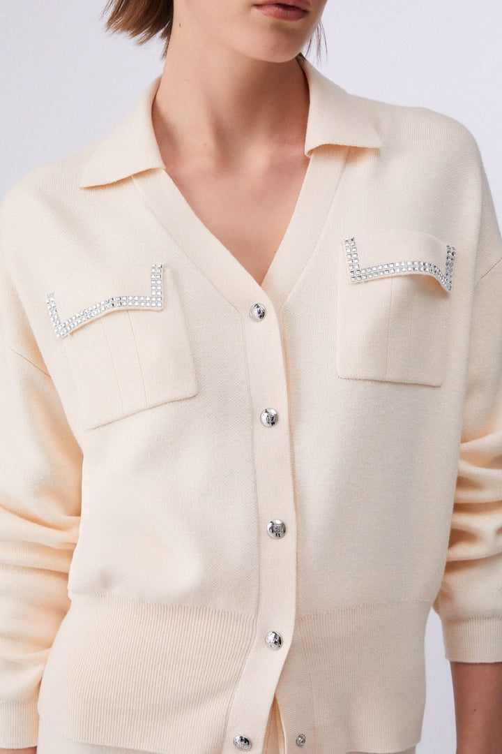 Cardigan en maille avec poches décoratives