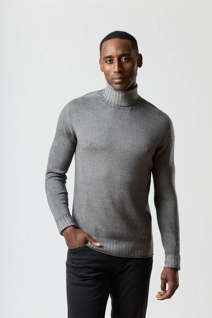 Chandail col roulé jauge fine