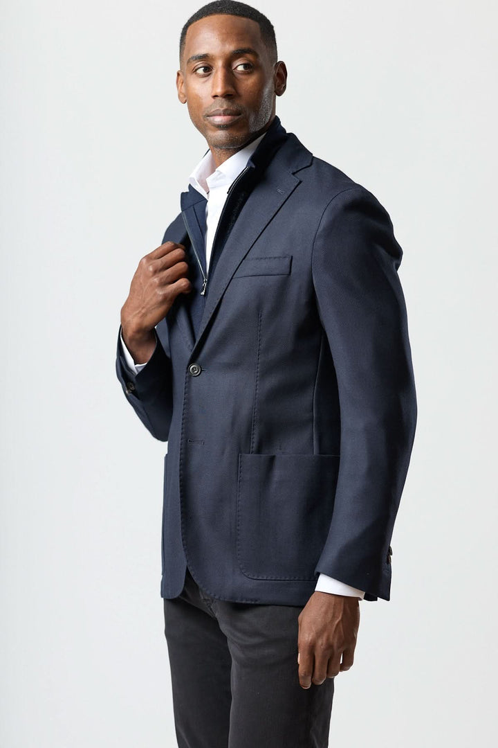 Veston moderne avec gilet zippé intégré