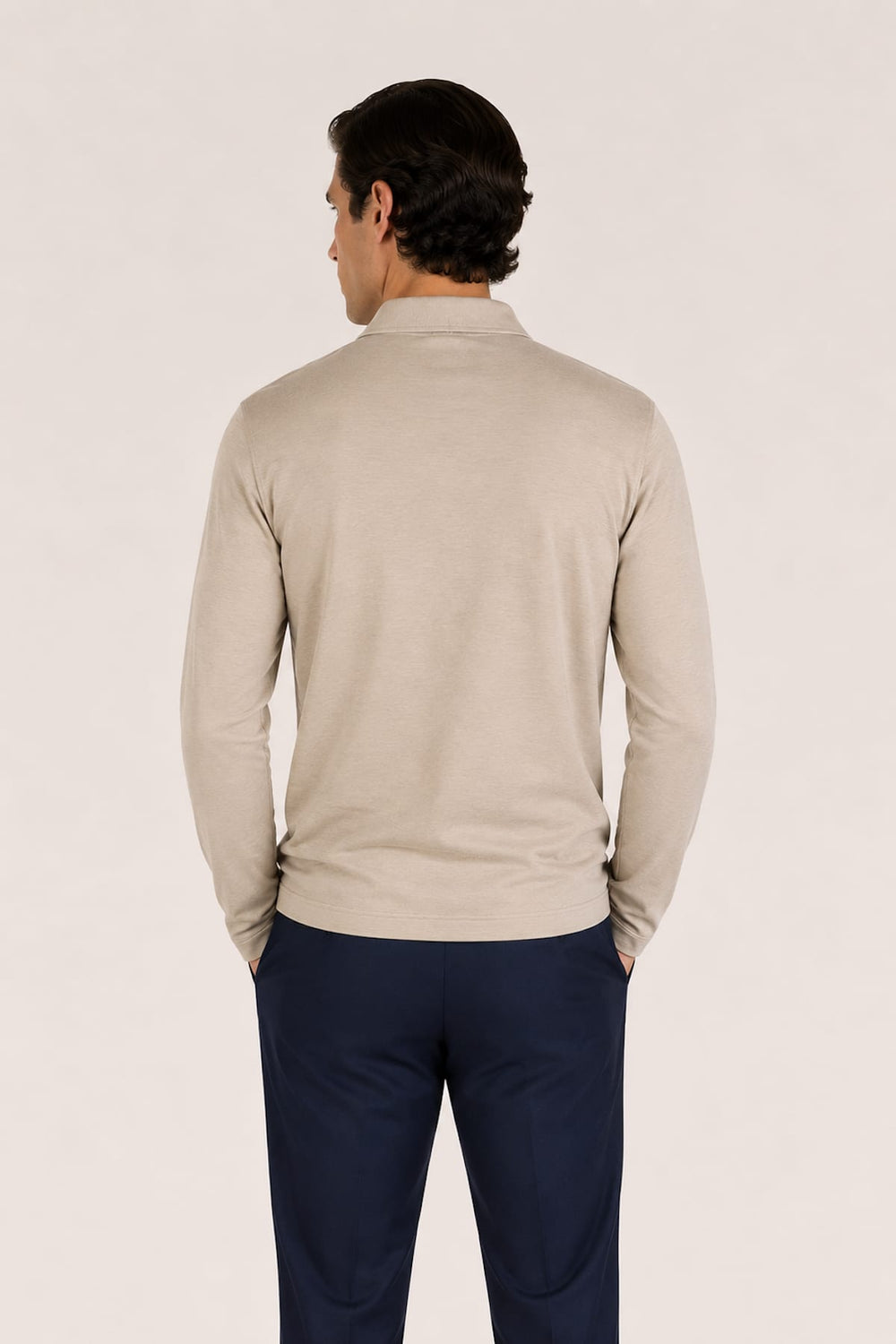 Side view of a green Paul and Shark long-sleeved polo shirt with the Paul and Shark logo - Valérie Simon