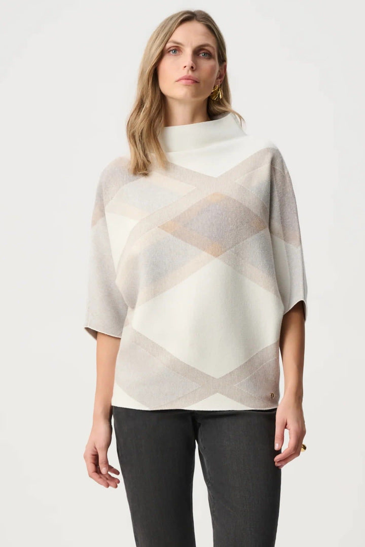 Front view of a multicolored geometric Joseph Ribkoff women&