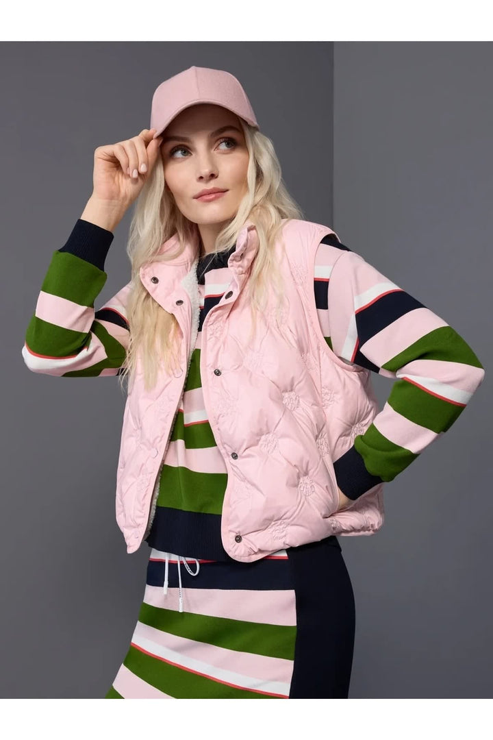 Pull rayé à col froncé pour femme Marc Cain