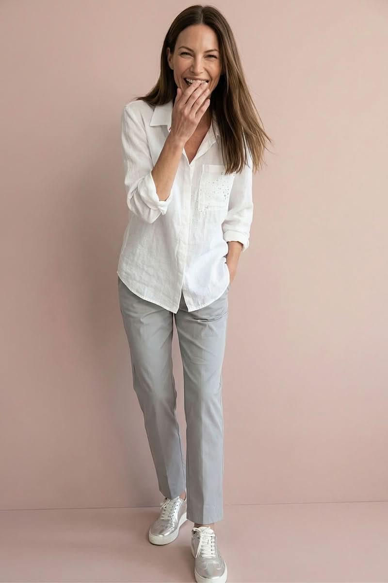 Chemise imprimée à manches retroussables