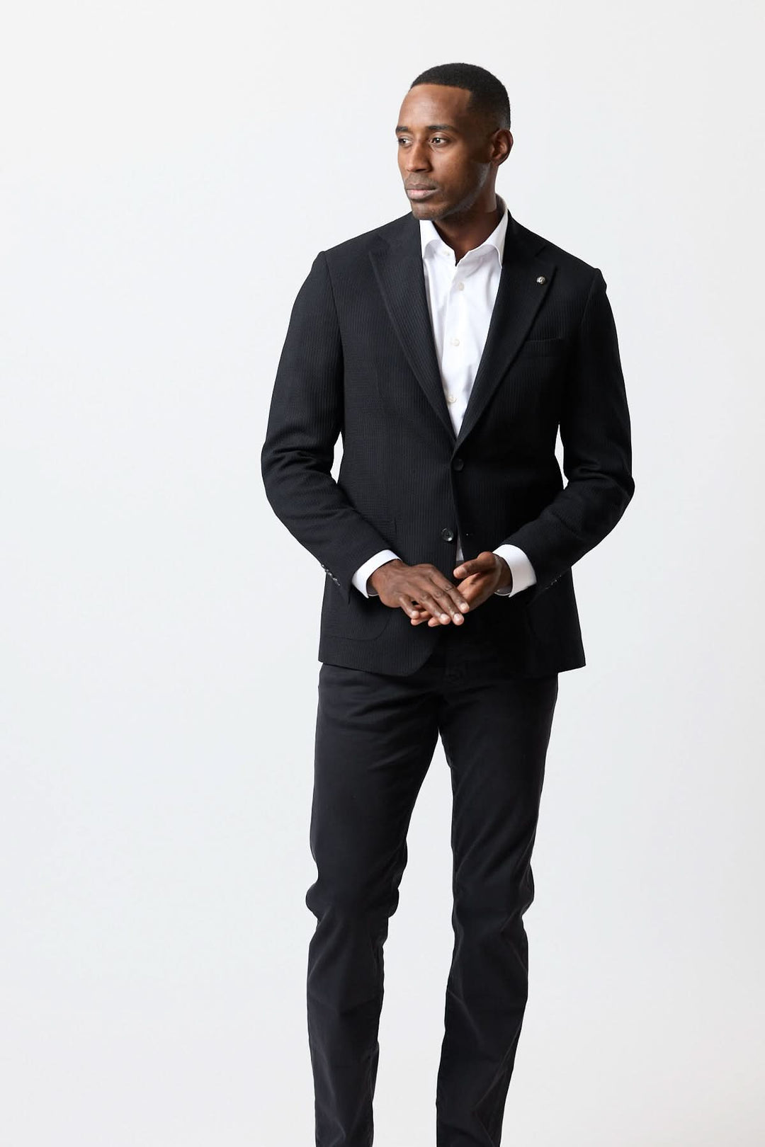 Veston texturé déstructuré deux boutons