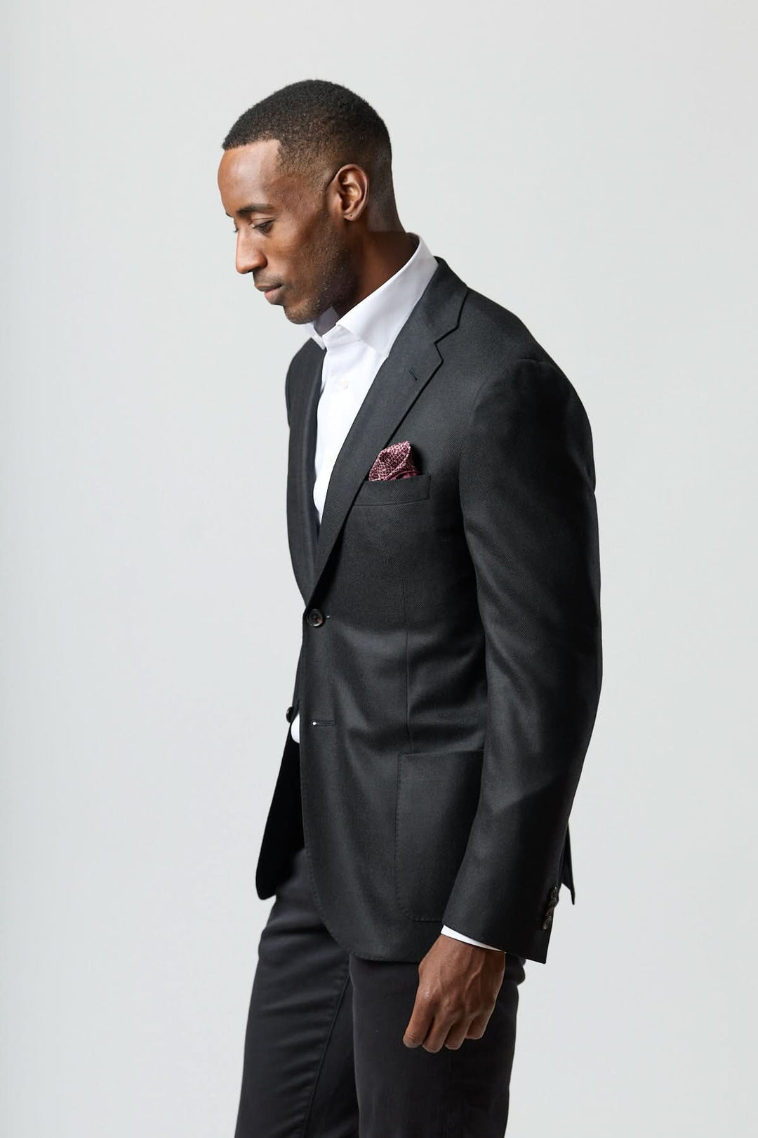 Veston en laine et cachemire noir