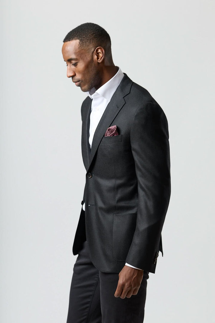 Veston en laine et cachemire noir