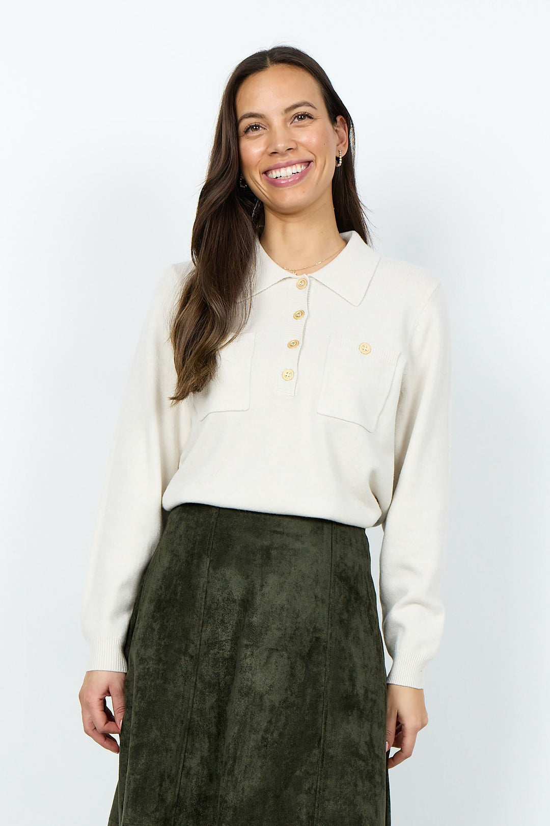 Kanita knit polo sweater with pockets 