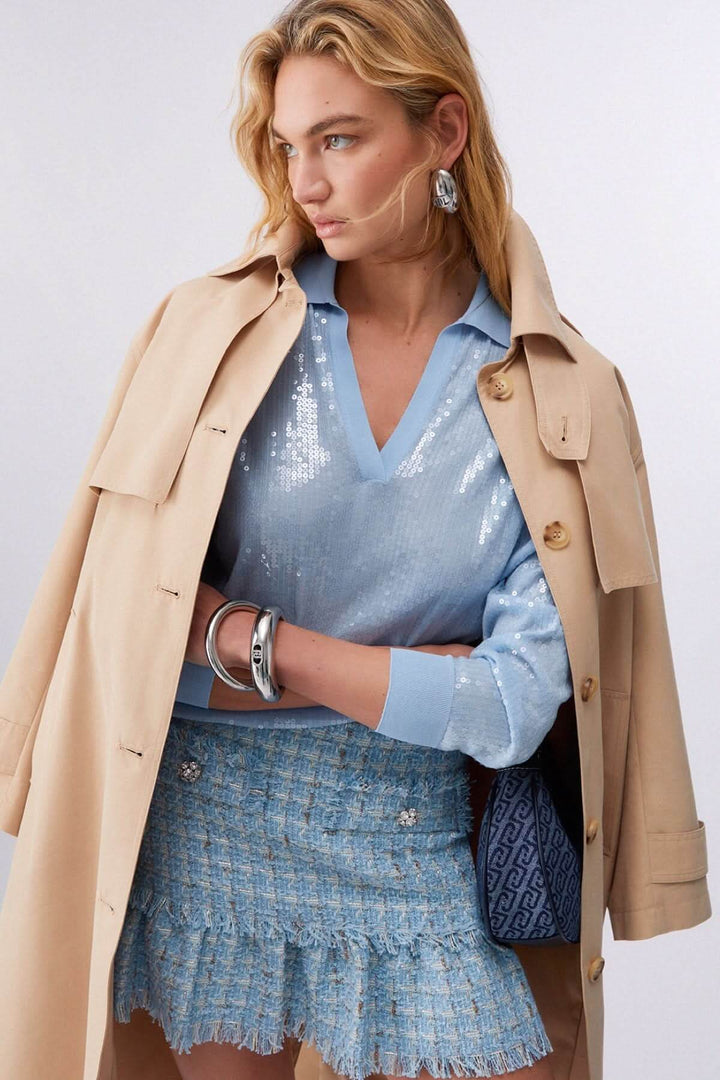 Polo à manches longues avec paillettes