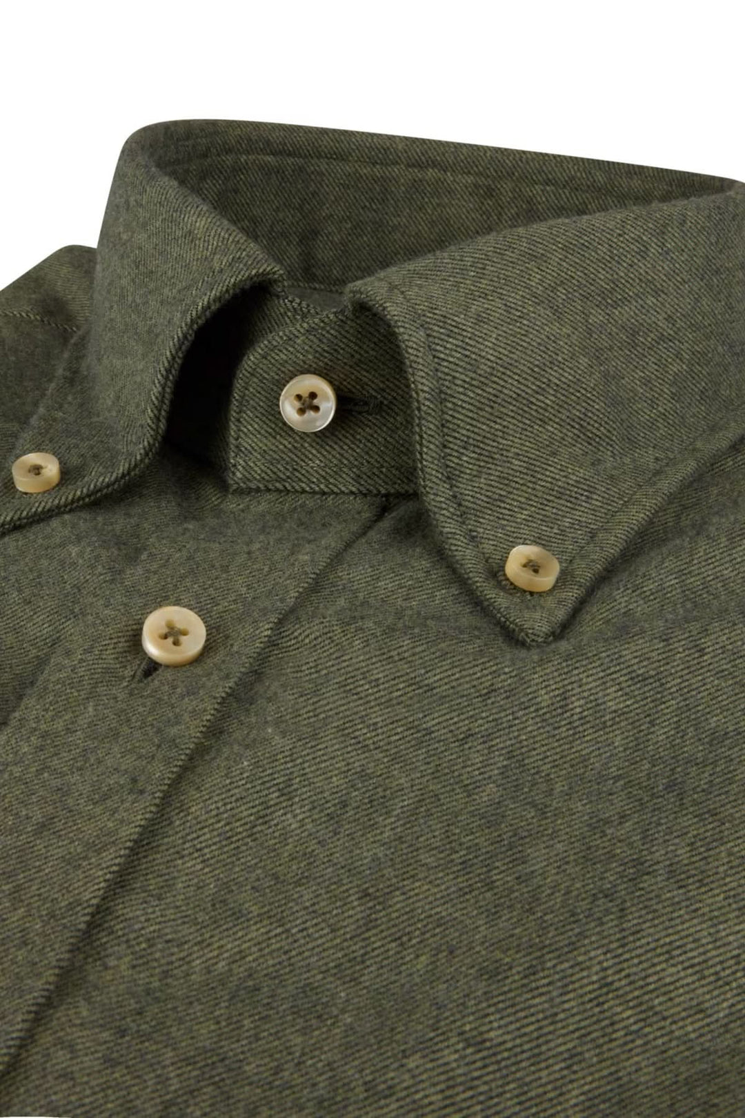 Chemise en flanelle coton à col boutonné avec boutons en nacre, idéale pour un style élégant et intemporel, homme moderne.