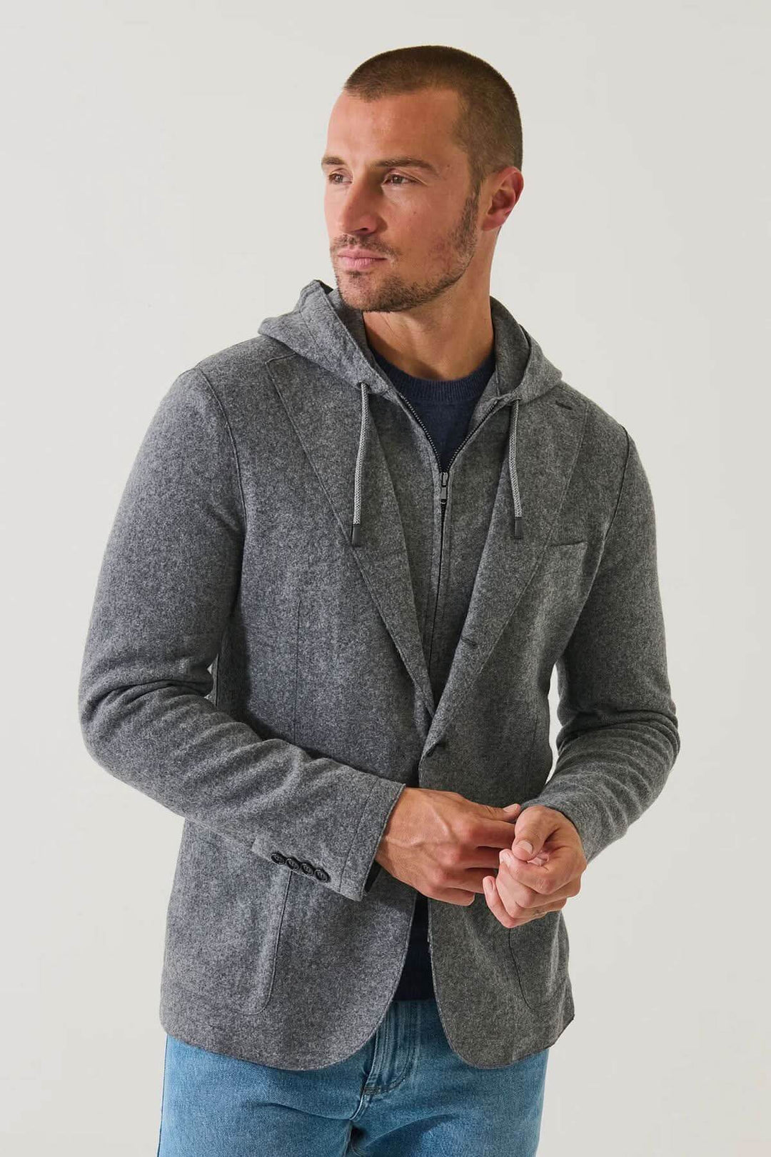 Veston à capuche avec gilet amovible en laine