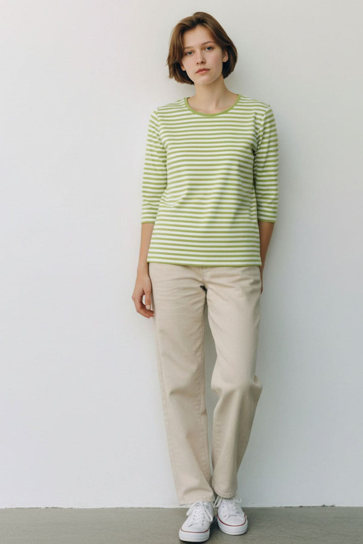 Chandail à rayures manches 3/4 BONNIE