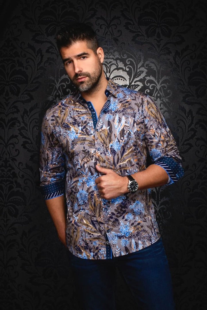 Dereveaux Sport Shirt with Botanical Print