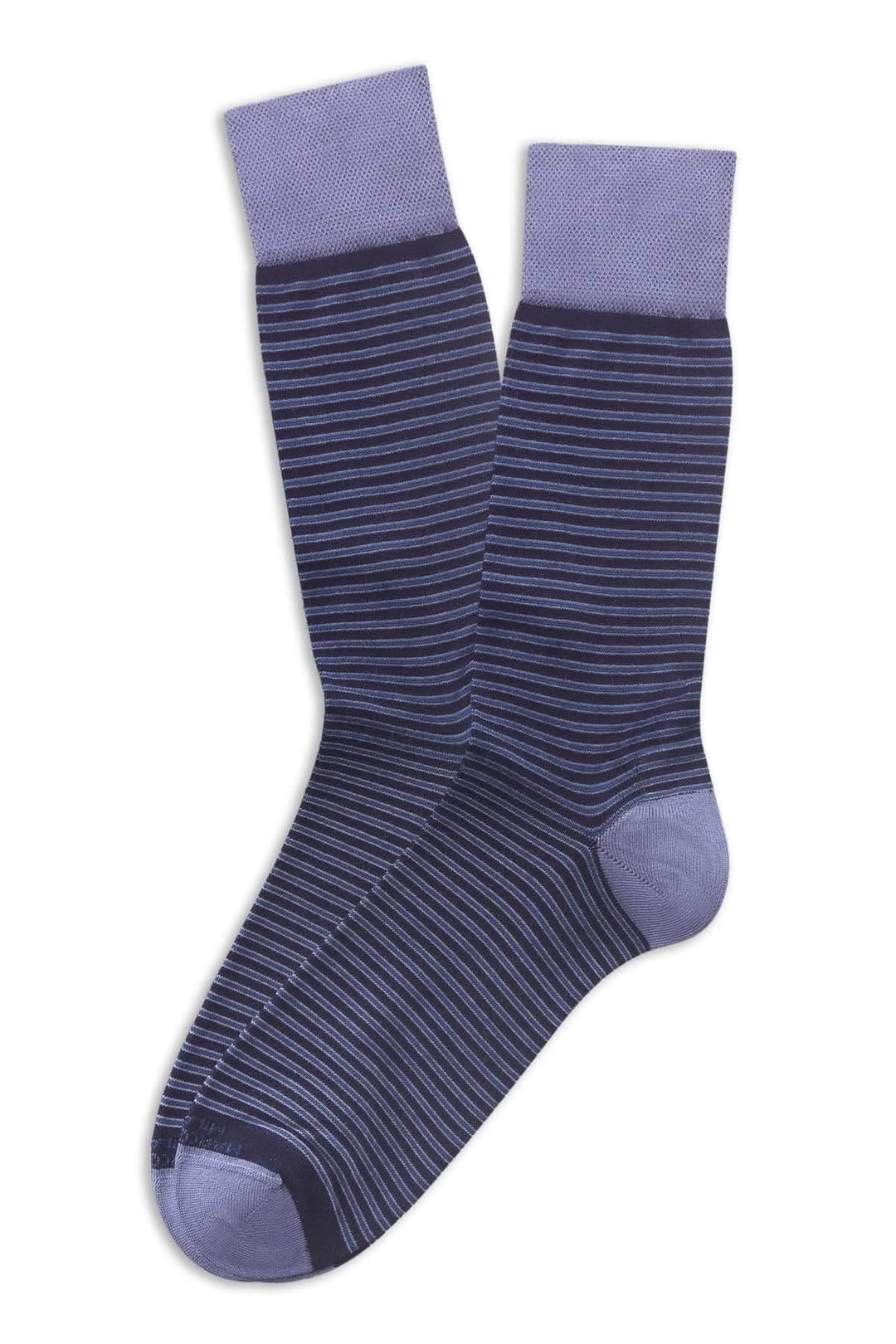 Bas à fines rayures en bleu, élégant et confortable, parfait pour looks professionnels et décontractés.