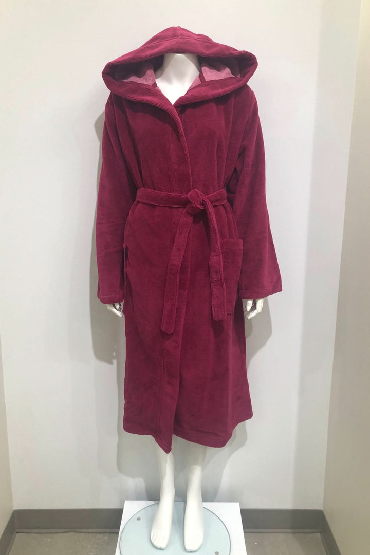 Peignoir long à capuche en coton éponge