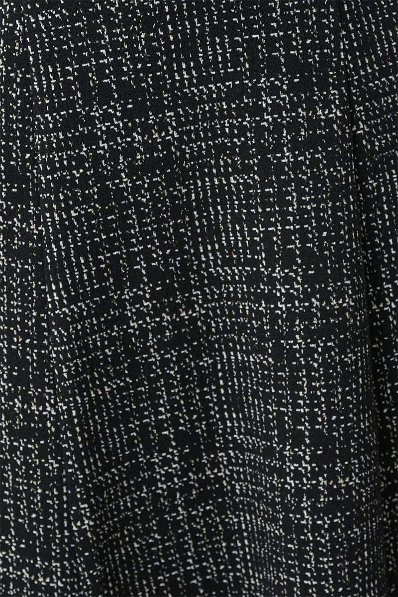 Front view of a black textured Joseph Ribkoff dress for women with belt details - Valérie Simon