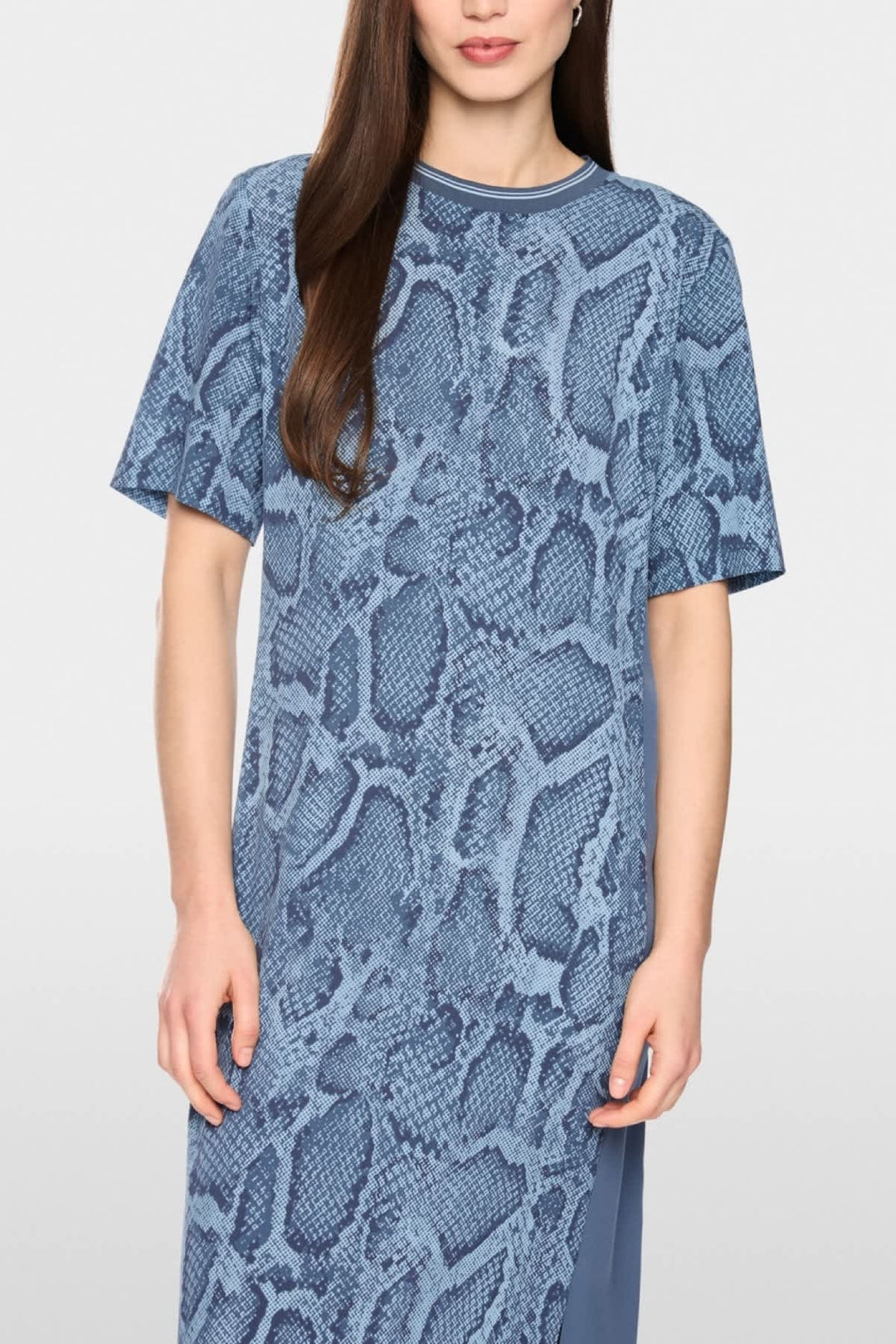 Vue de face robe ample à motif animalier Marc Cain pour femme orange - Valérie Simon