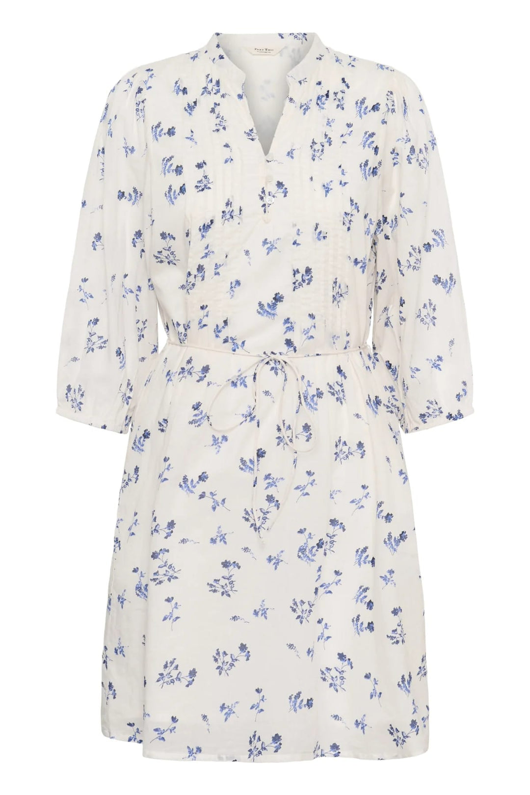 Vue de face robe Part Two Brynja pour femme blanche à motif floral - Valérie Simon
