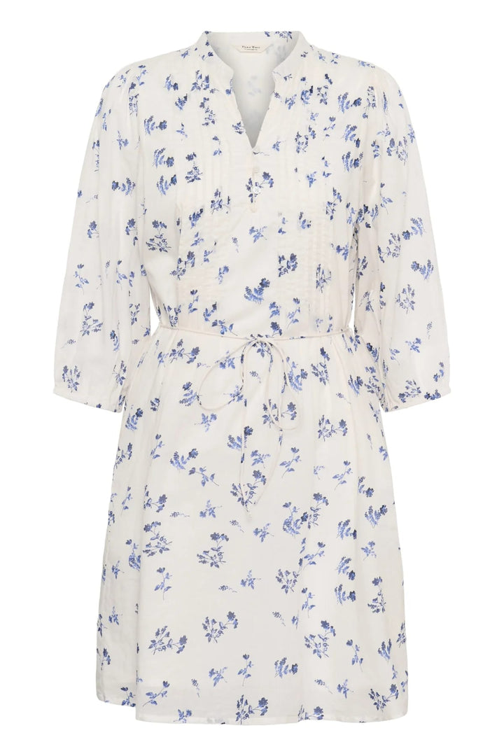 Vue de face robe Part Two Brynja pour femme blanche à motif floral - Valérie Simon
