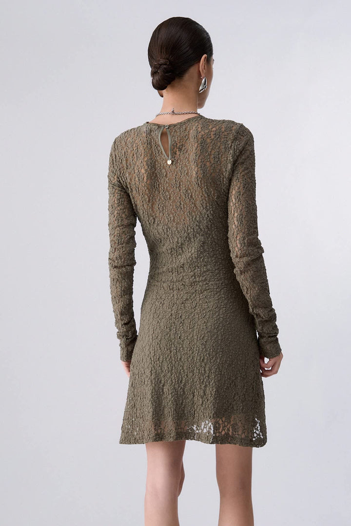 Short lace dress with jewel detail for women liujo