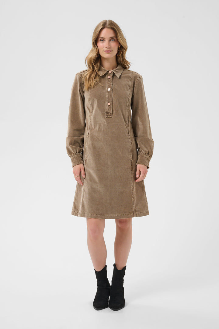 Robe courte Brady en velours côtelé pour femme Cream