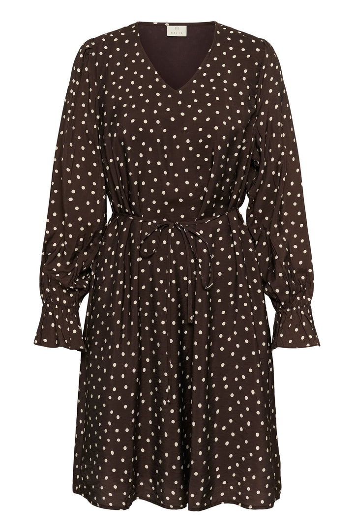 Front view of the blue Kaffe polka-dot short dress navy for women - Valérie Simon