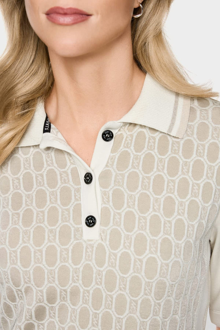 Front view of a white textured Marc Cain women&