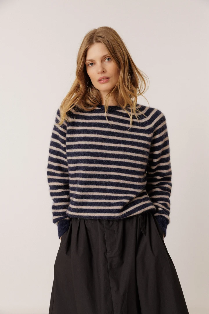 Soft knit striped sweater 