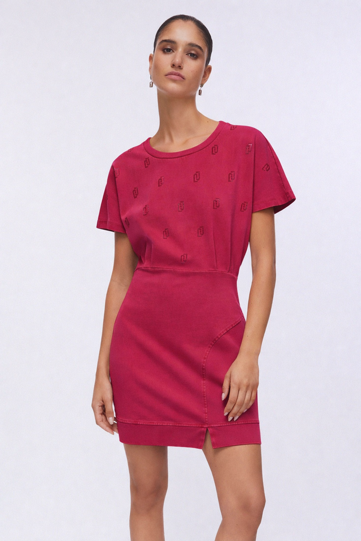 Robe courte en jersey avec strass Liu Jo Sport