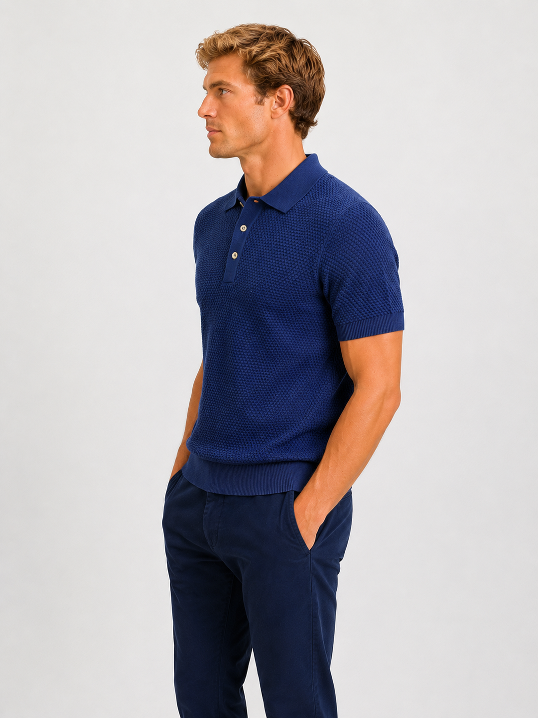 Polo texturé en coton