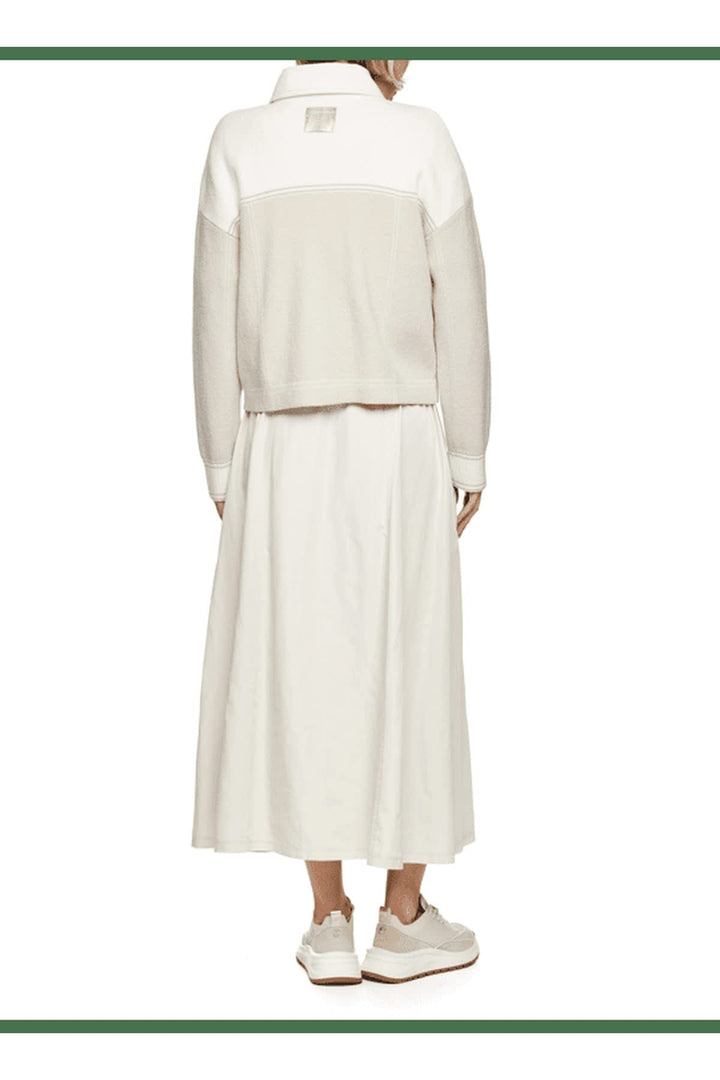 Front view of the textured knit jacket Pink by Marc Cain for women - Valérie Simon