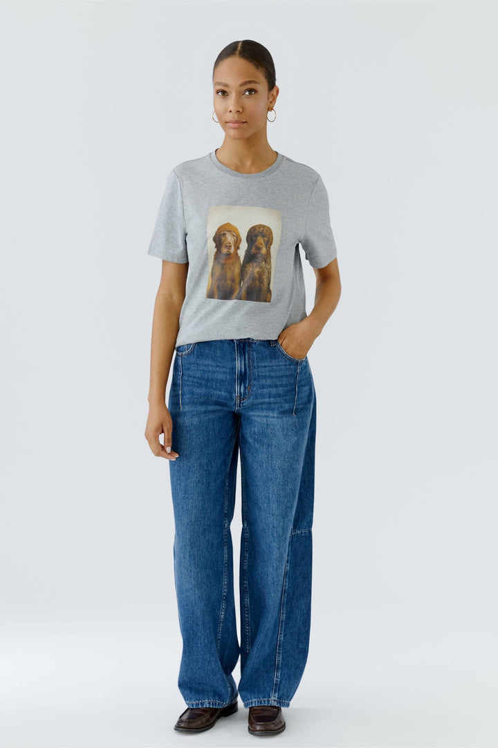 Women’s dog print T-shirt Oui