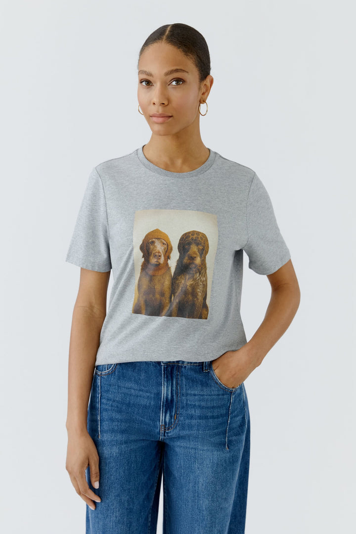 Women’s dog print T-shirt Oui