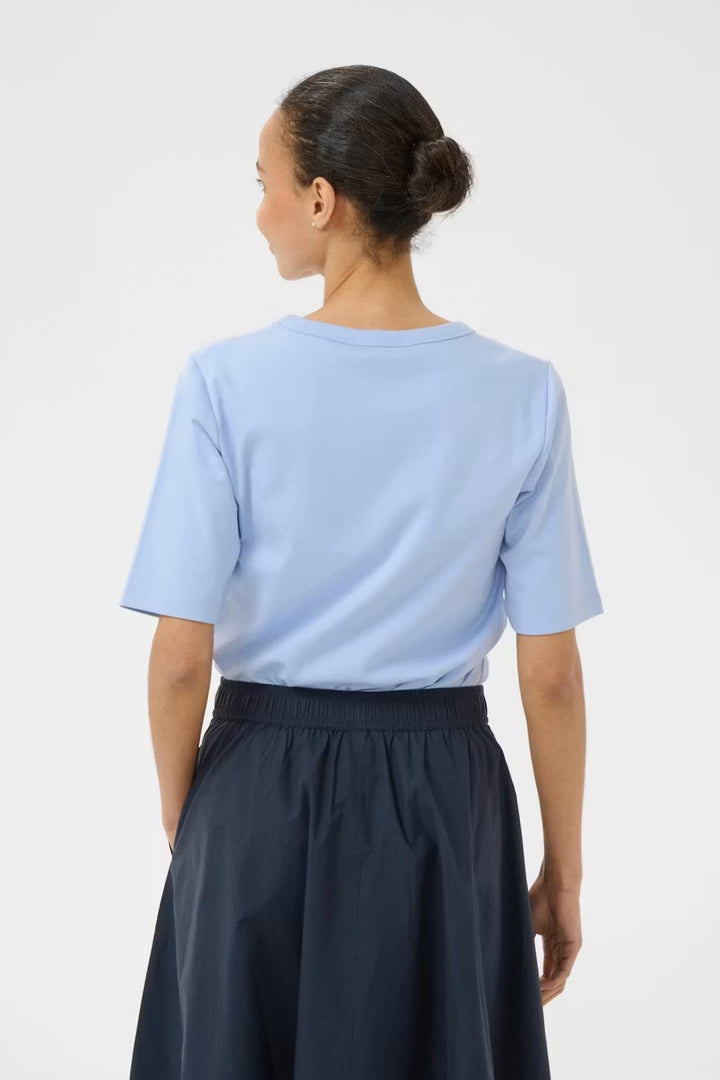 Vue de face T-shirt encolure ronde Part Two pour femme blanc - Valérie Simon