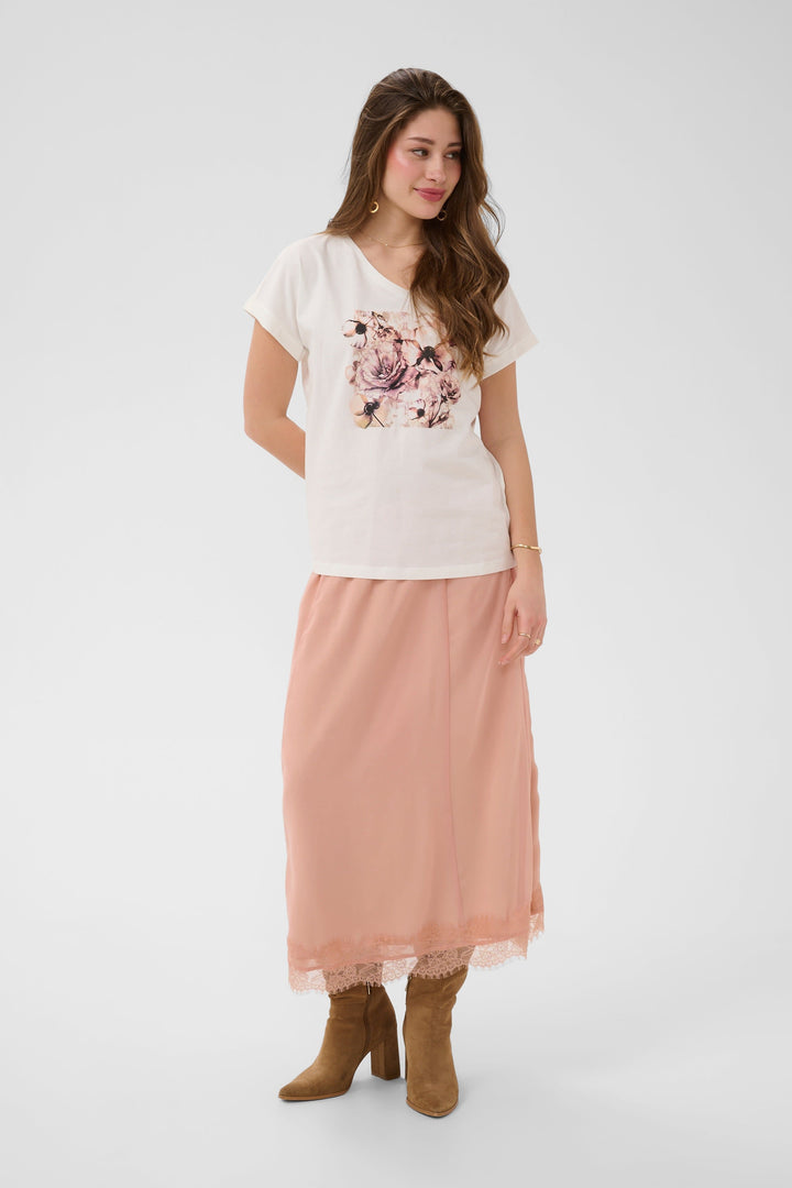 Front view of the Cream multicolored women&