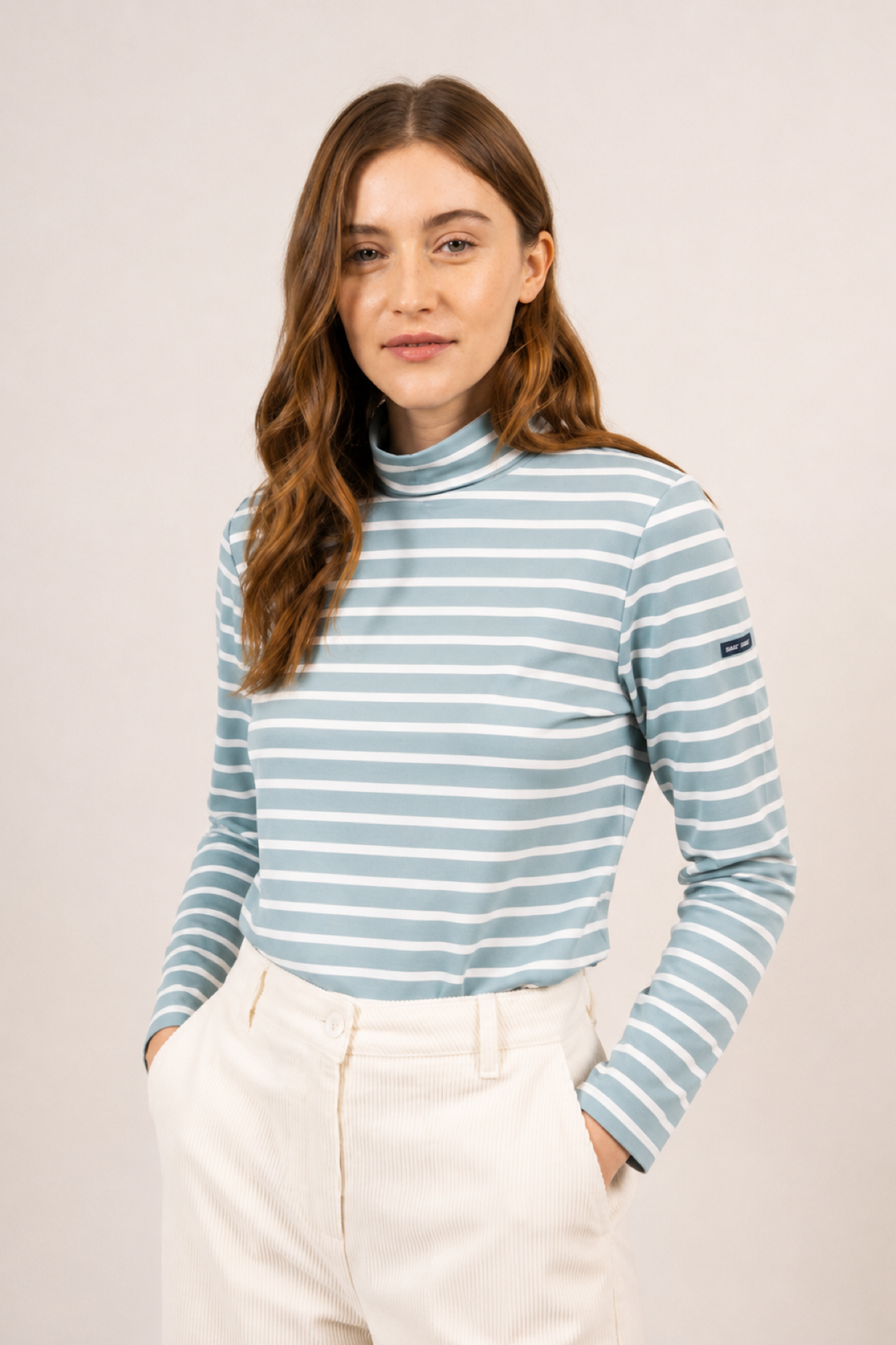Striped Oural Turtleneck Sweater 