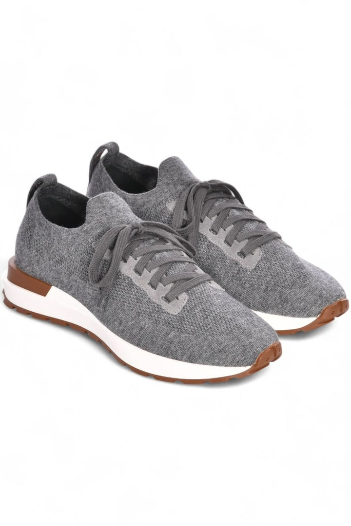 Espadrilles en maille et cuir suédé