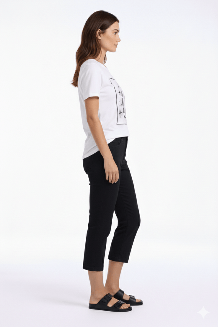 Pantalon capri ajusté