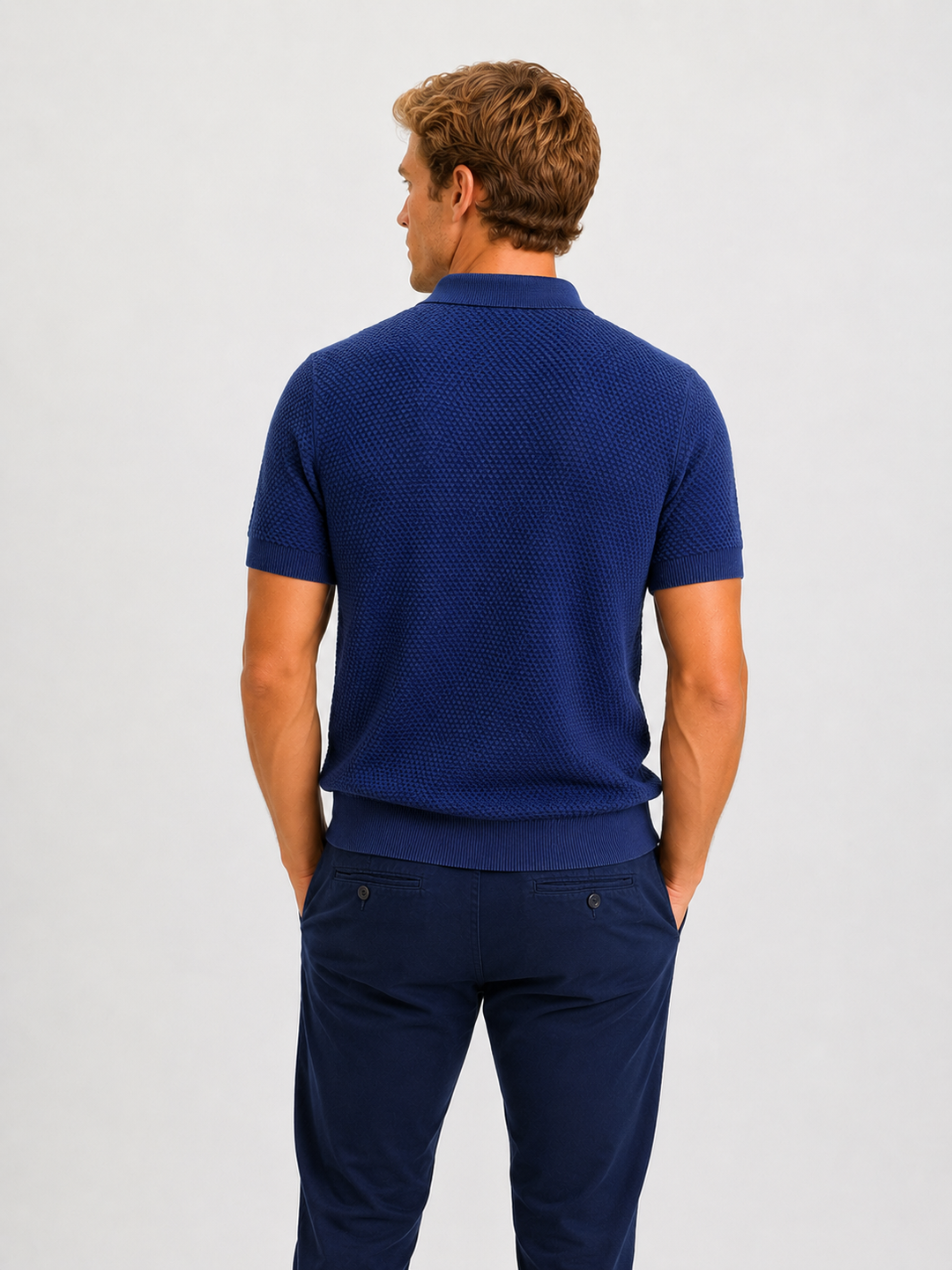 Polo texturé en coton