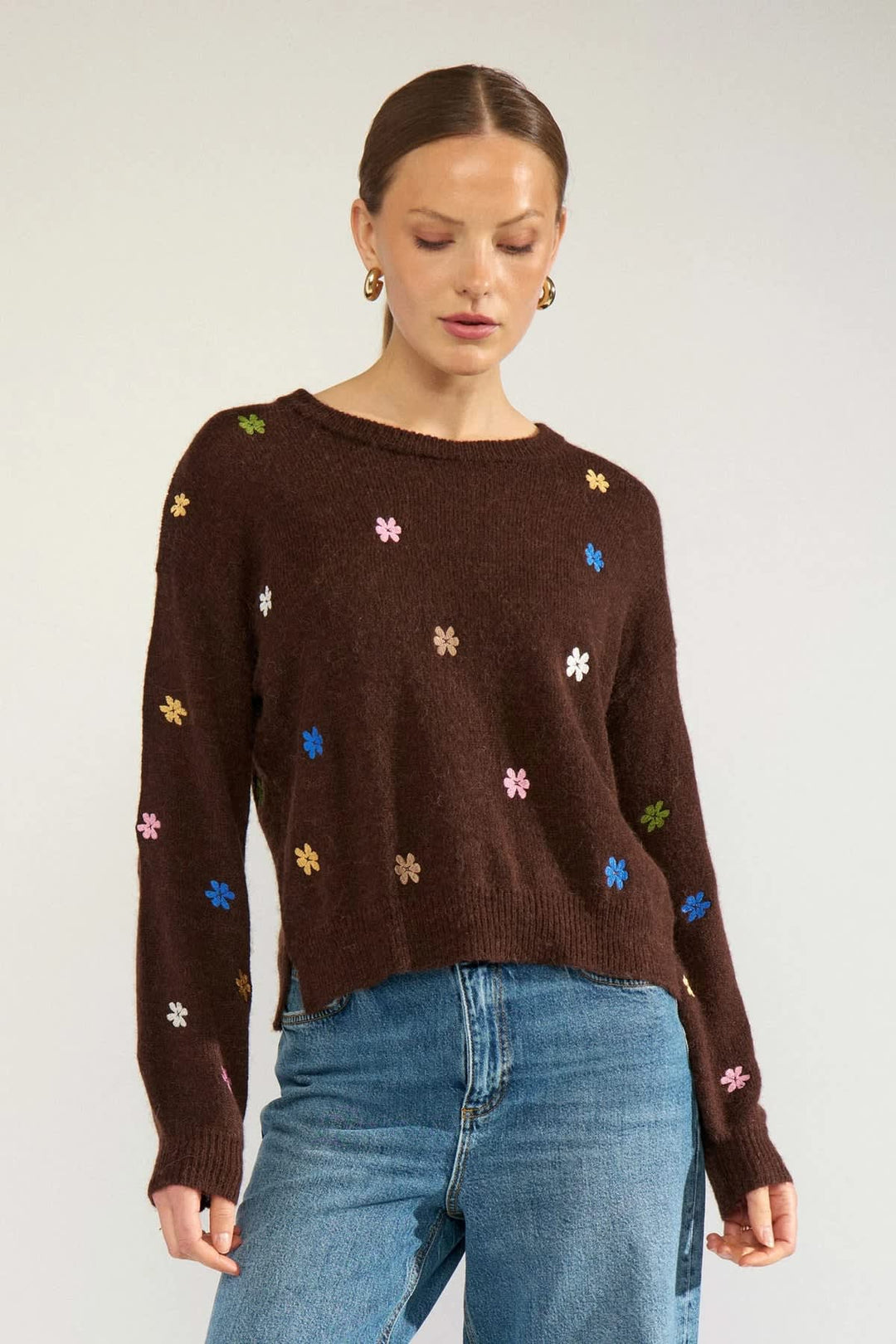 Tricot à fleurs brodées pour femme Numph