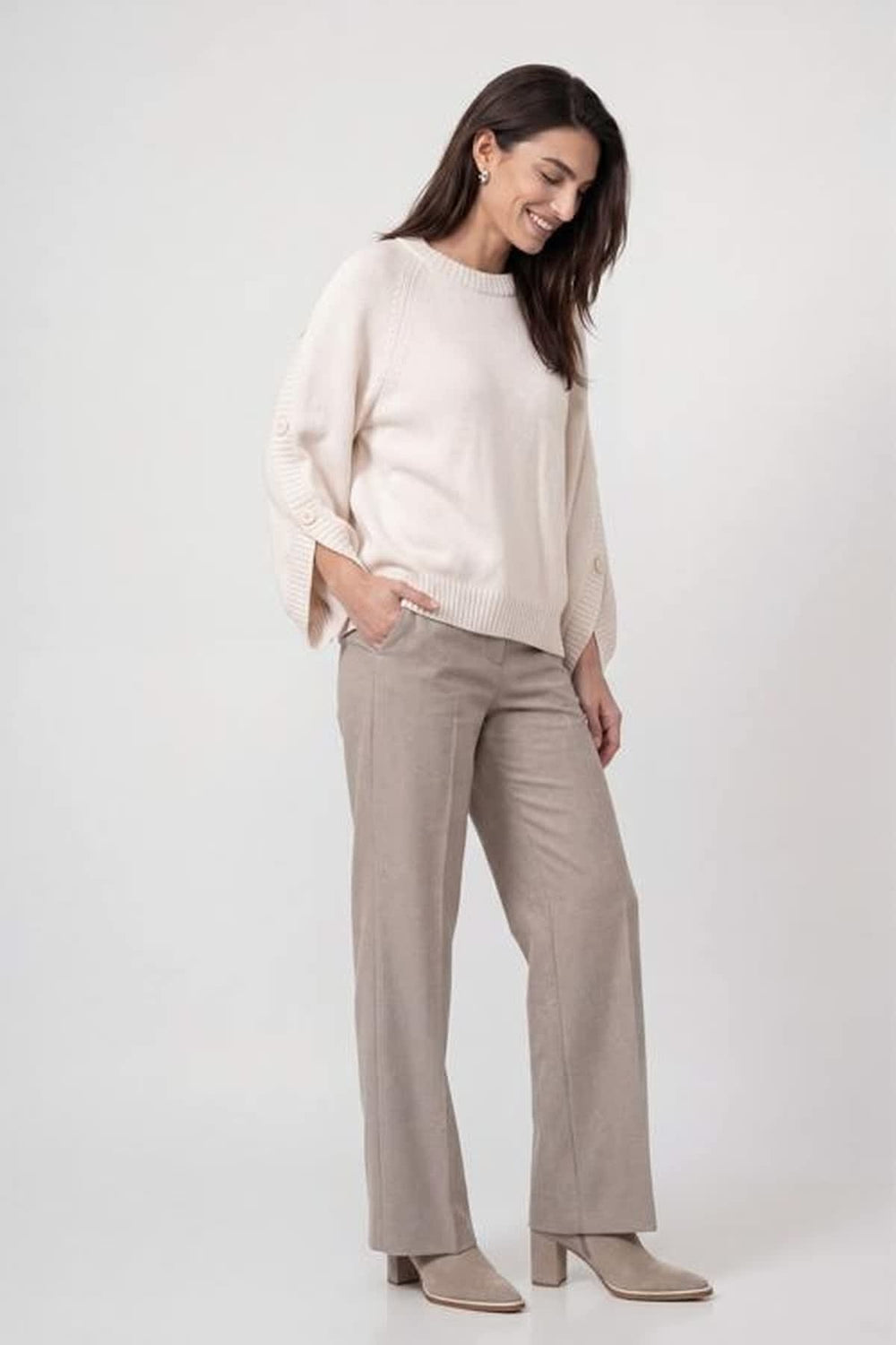 Monari women's button-sleeve knit