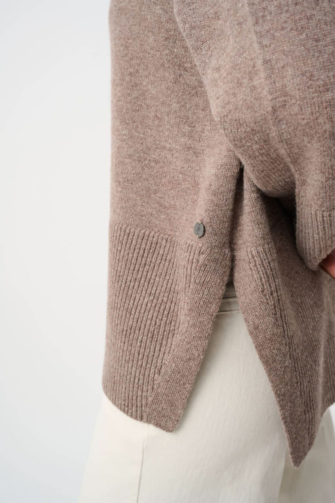 Loose-fitting knit top with buttons, back view, by Joseph Ribkoff for women, black - Valérie Simon