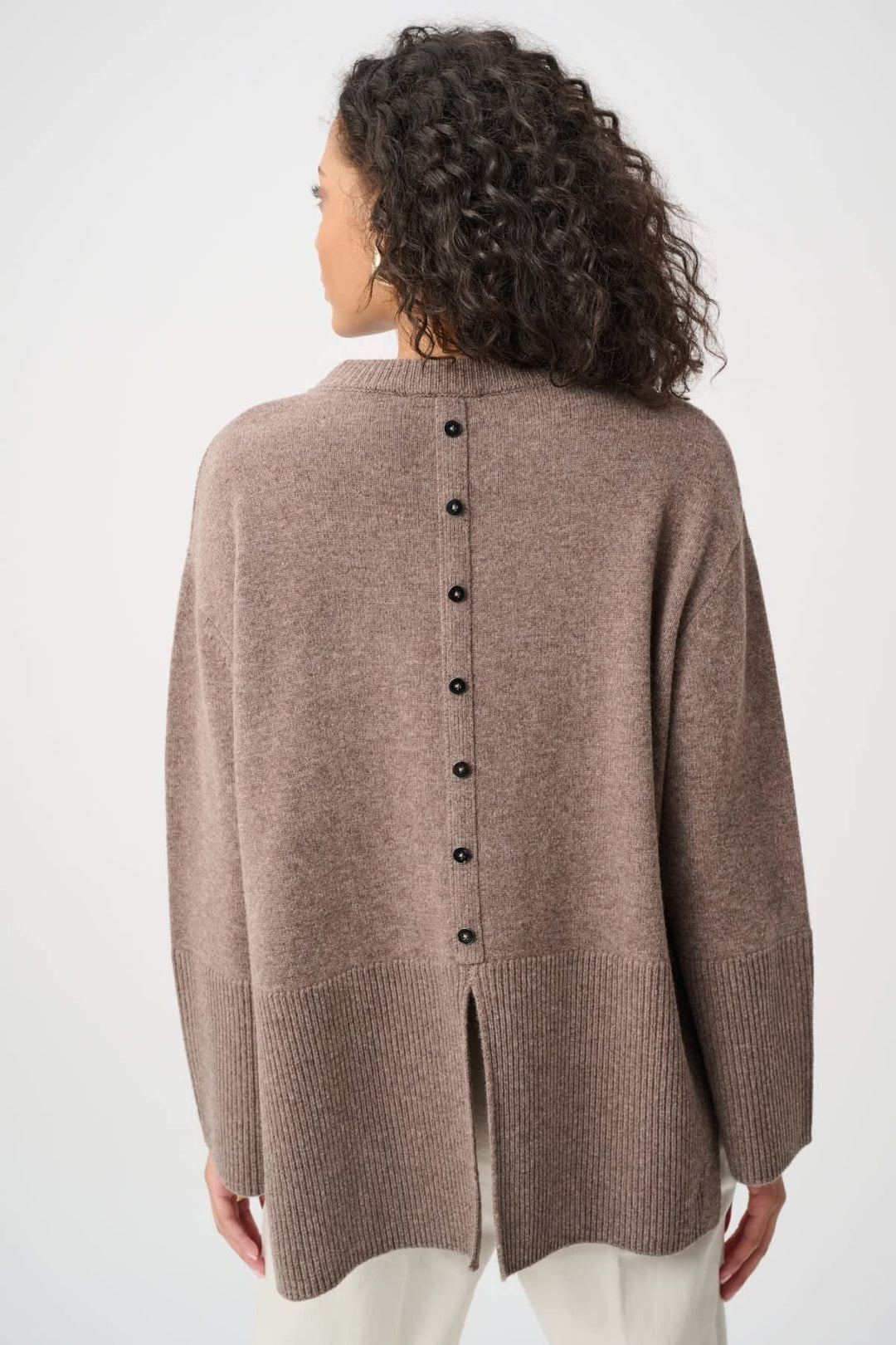 Pink Knit Top with Buttons (Back View) by Joseph Ribkoff - Valérie Simon