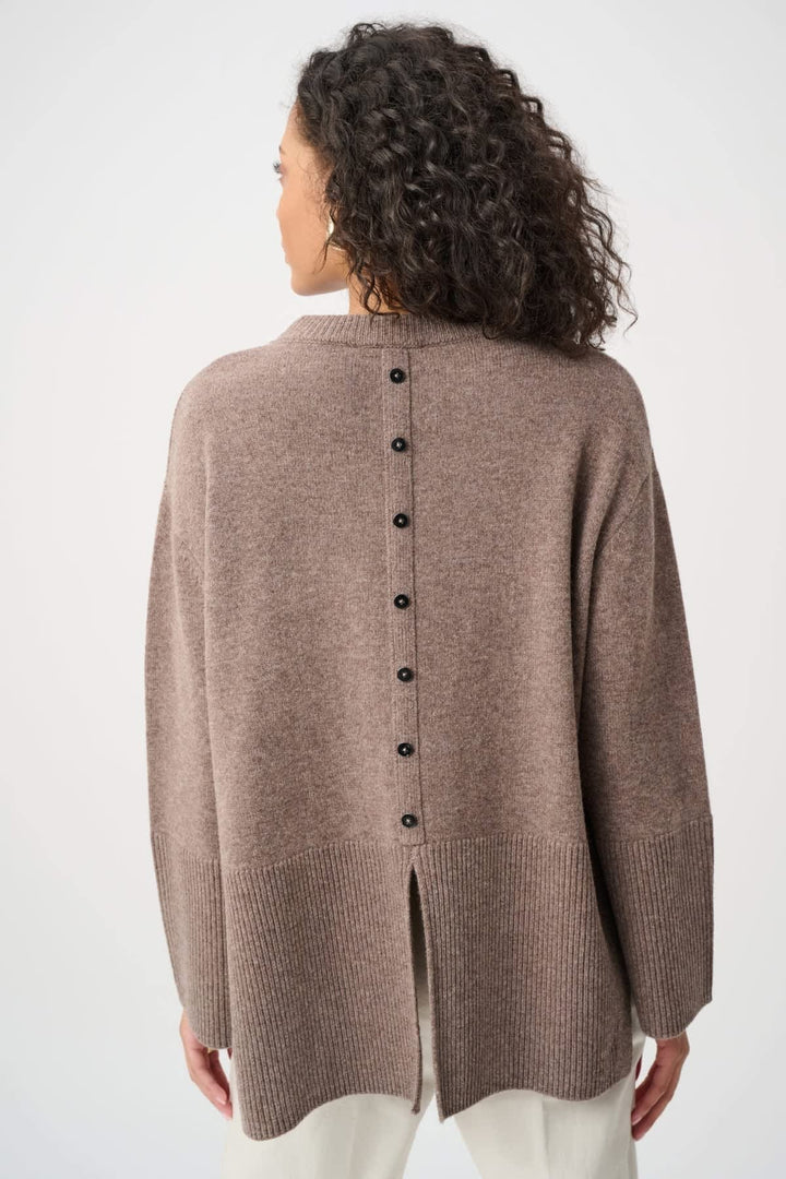 Pink Knit Top with Buttons (Back View) by Joseph Ribkoff - Valérie Simon