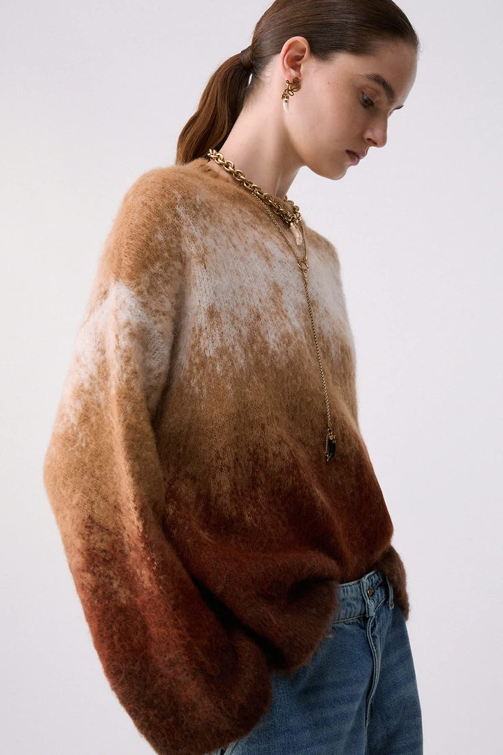 Women’s long-sleeve gradient knit liujo