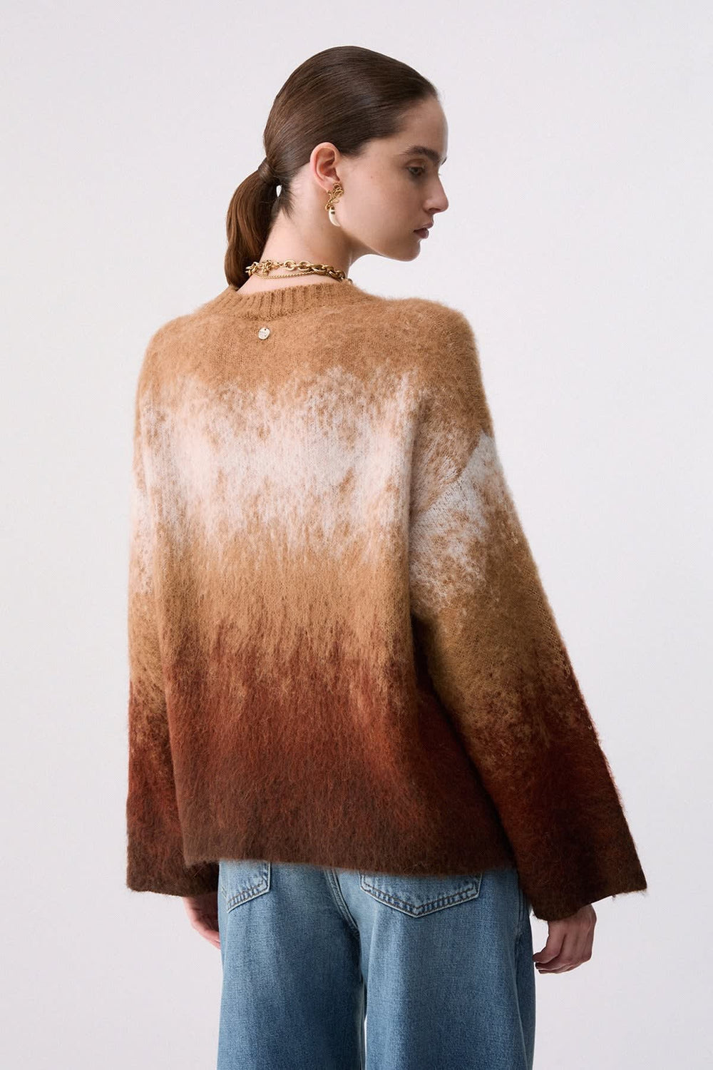 Women’s long-sleeve gradient knit liujo