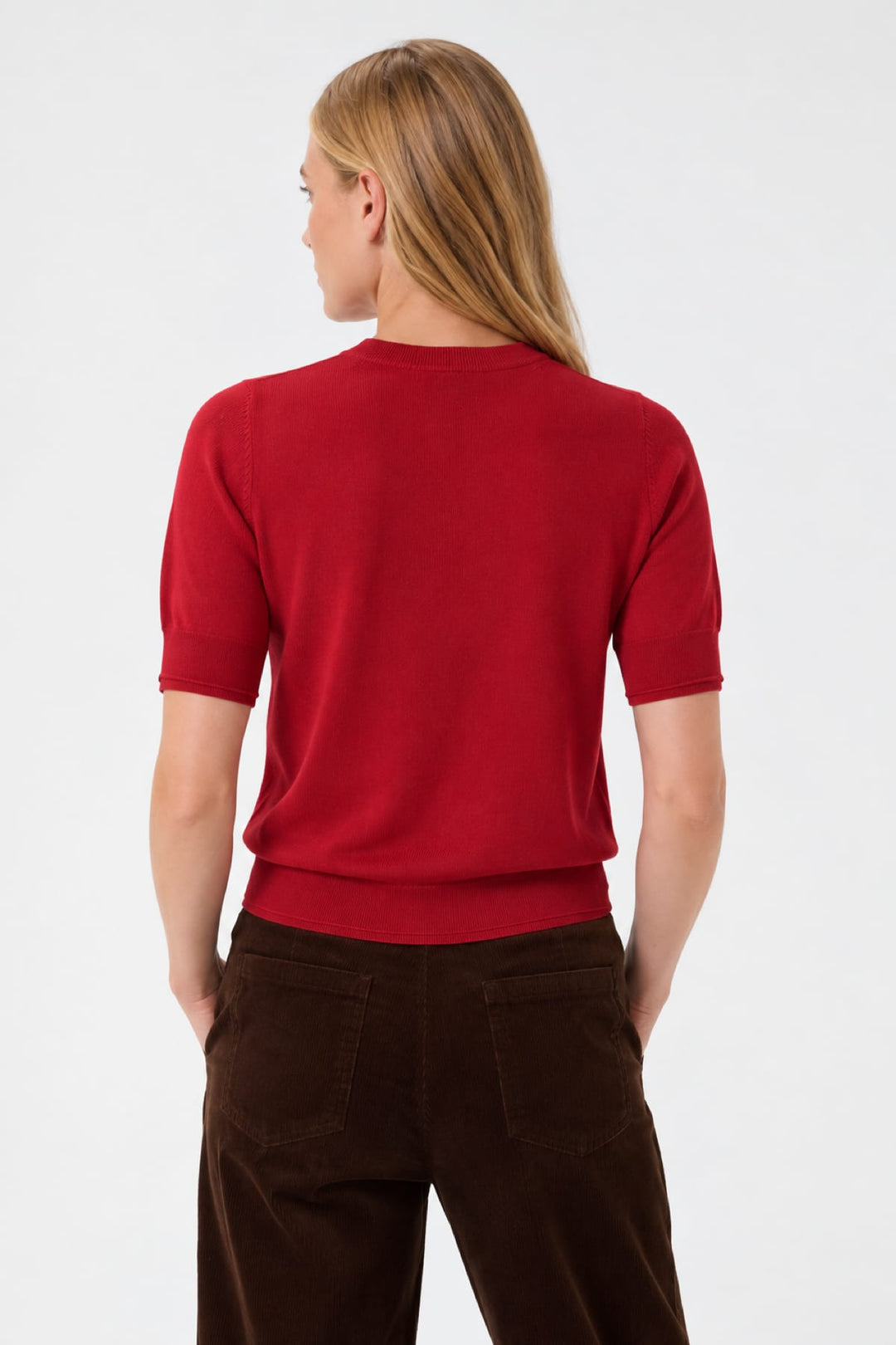 Front view of the Natanya short-sleeve knit for women Part Two
